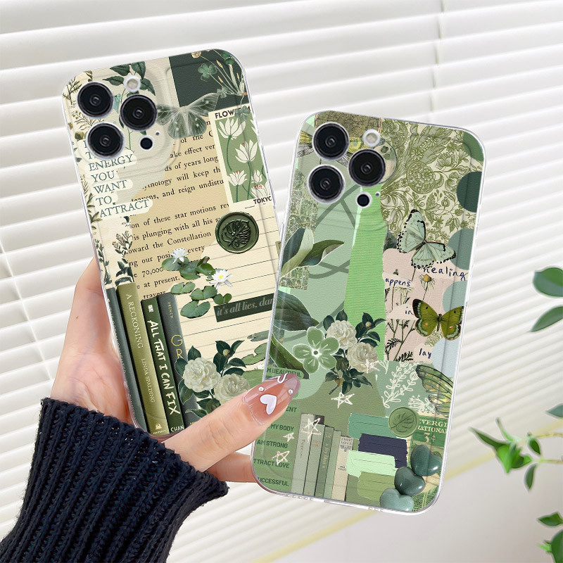สีเขียว Leaf สําหรับ OPPO Reno 14 15 14F 15F 13 13F 12 Pro Max 11F 12F 11 10 Pro 5G นุ่มกันกระแทก ราคา ถูกที่สุด ดีลบีเคเค แกลเลอรีภาพที่ 5