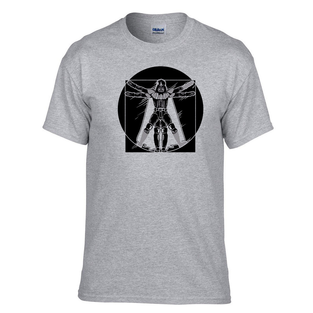 Star Wars Episode Vii 7 Force Awakens Leonardo Da Vinci Grey T-Shirt -149_Grey