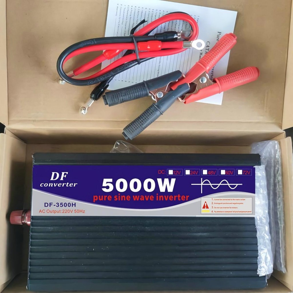 DF5000W Dc 12V24V ถึง 220V จอแสดงผล LCD อินเวอร์เตอร์ 2 USB แบบพกพาอินเวอร์เตอร์ที่มีอยู่สําหรับคารา