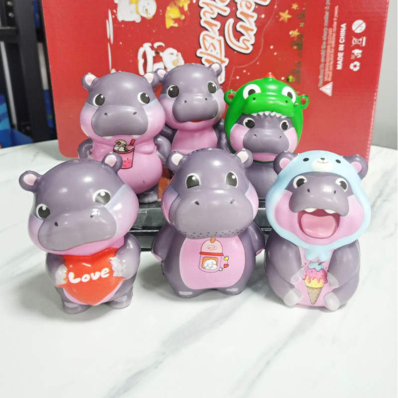 สกุชชี่หมูเด้ง PU นายฮิปโป MooDeng ฟื้นตัวช้า สัตว์น่ารัก ของเล่นตุ๊กตาลดความดัน ส่งแบบสุ่ม