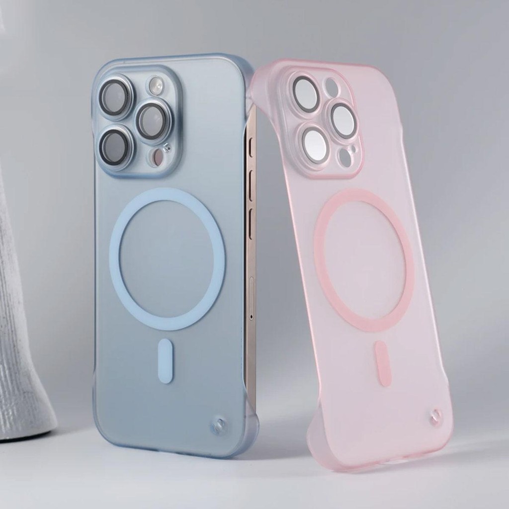 Ultra-thinไร้ขอบครึ่งครอบคลุมFrosted Semi-โปร่งใสPCเคสแม่เหล็กสําหรับiPhone 11 12 13 14 15 16 17 PRO MAXกรณี14/15/16 PLUSป้องกันกล้องEnclosedปกหลัง