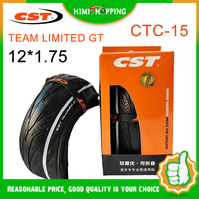 READY Stock1pc CST ยางรถจักรยาน CTC-15 12 นิ้ว 12 * 1.75 44-203 รถแข่งยางด้านในและด้านนอก TEAM LIMITED GT Children Balance Bike Tyre Tube Cycling Accessories