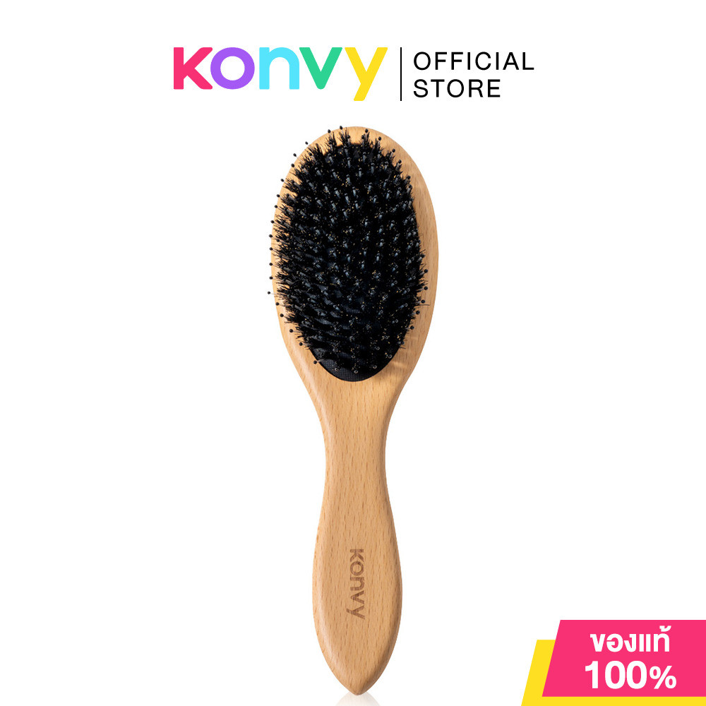 Konvy Boar Bristle Hair Brush คอนวี่ หวีแปรงขนหมูป่า.