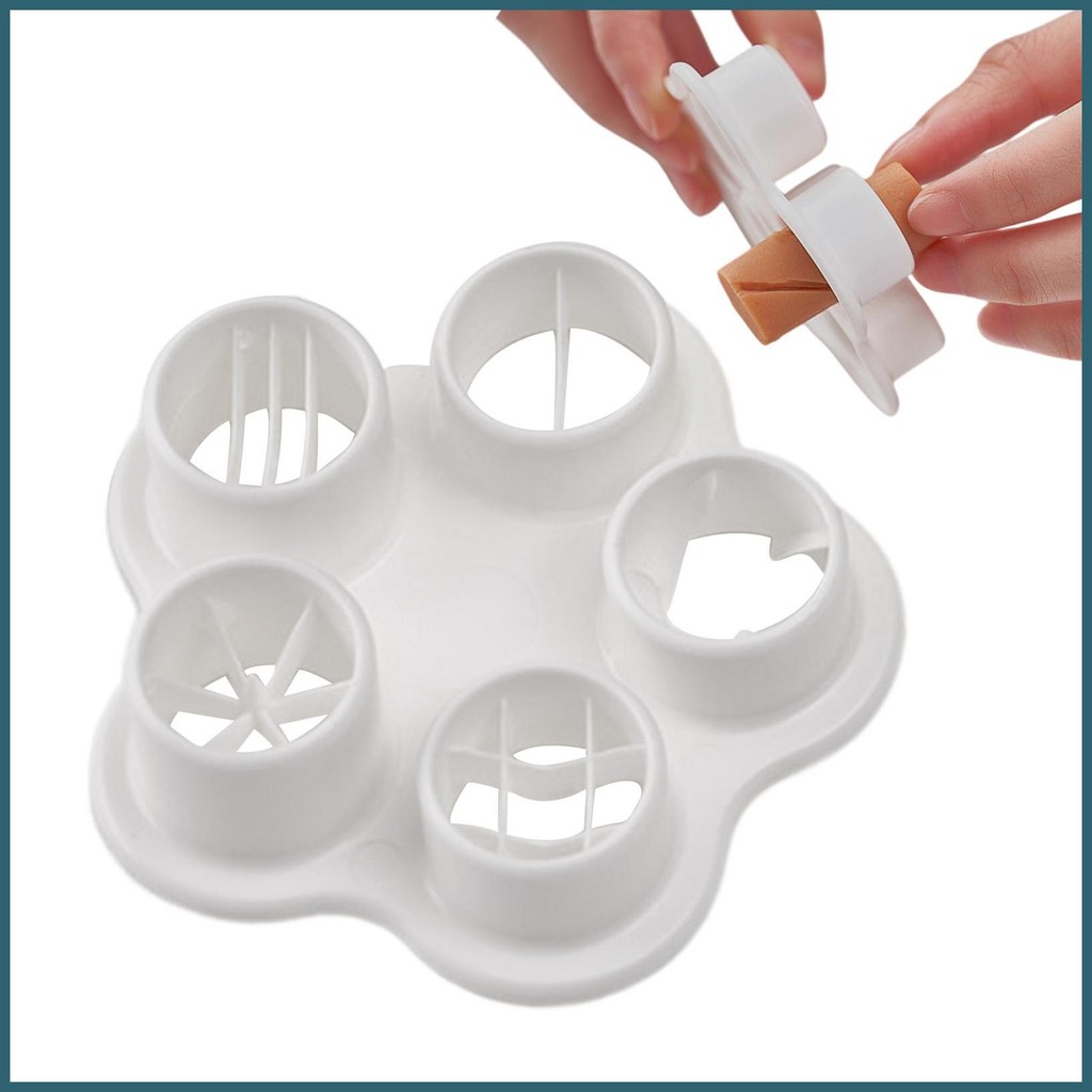 ไส้กรอกตัดดอกไม้แม่พิมพ์ 5 ใน 1 ไส้กรอกตัดชุดแม่พิมพ์ แกดเจ็ต ครัวที่มีฟังก์ชั่นตัดหลายสําหรับ ใบแจ้งหนี้ - รูปที่ 6