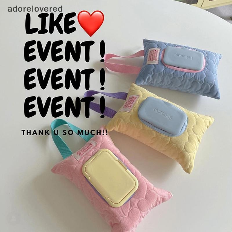 รักมากขึ้น สีแบบพกพาผ้าเช็ดทําความสะอาดกรณีผ้าฝ้ายเด็กเปียกเช็ดกระเป๋านํามาใช้ใหม่รีฟิลกระเป๋าเครื่องสําอางที่มีประโยชน์กล่องกระดาษทิชชู กาเอฟดี