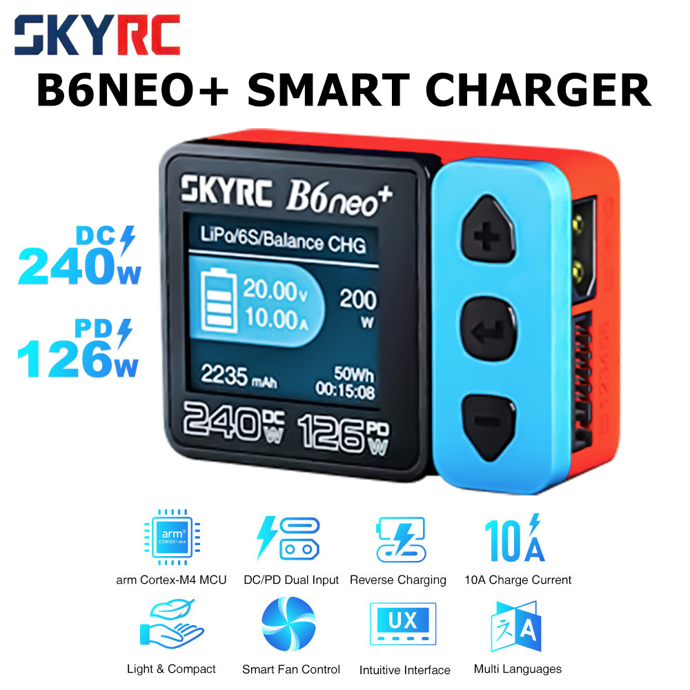 Skyrc B6neo+ DC 240W PD 126W เครื่องชาร์จอัจฉริยะแบตเตอรี่ เครื่องชาร์จสมดุล SK-100211 B6 neo+ B6NEO