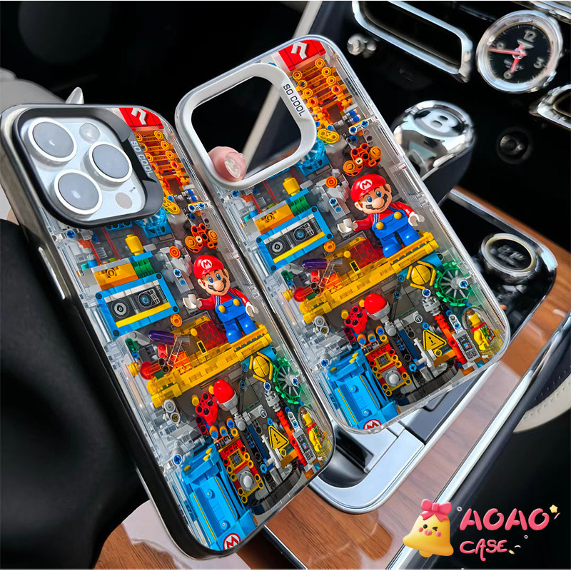 เคสไอโฟน 11 สำหรับ iPhone 16 15 13 11 14 12 Pro Max 7 8 16 15 14 Plus XR X XS Max การ์ตูนแฟชั่นตลกซุปเปอร์มาริโอปกอ่อน