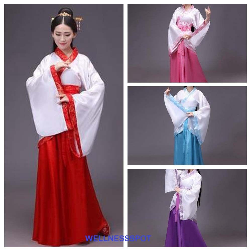 Wellnessspot จีน Hanfu กระโปรง, ผ้าจีน Oriental Fairy Princess ชุดจีนโบราณ, ชุดที่มีสีสันคอสเพลย์โบราณเครื่องแต่งกายเวทีเครื่องแต่งกายจีน Party