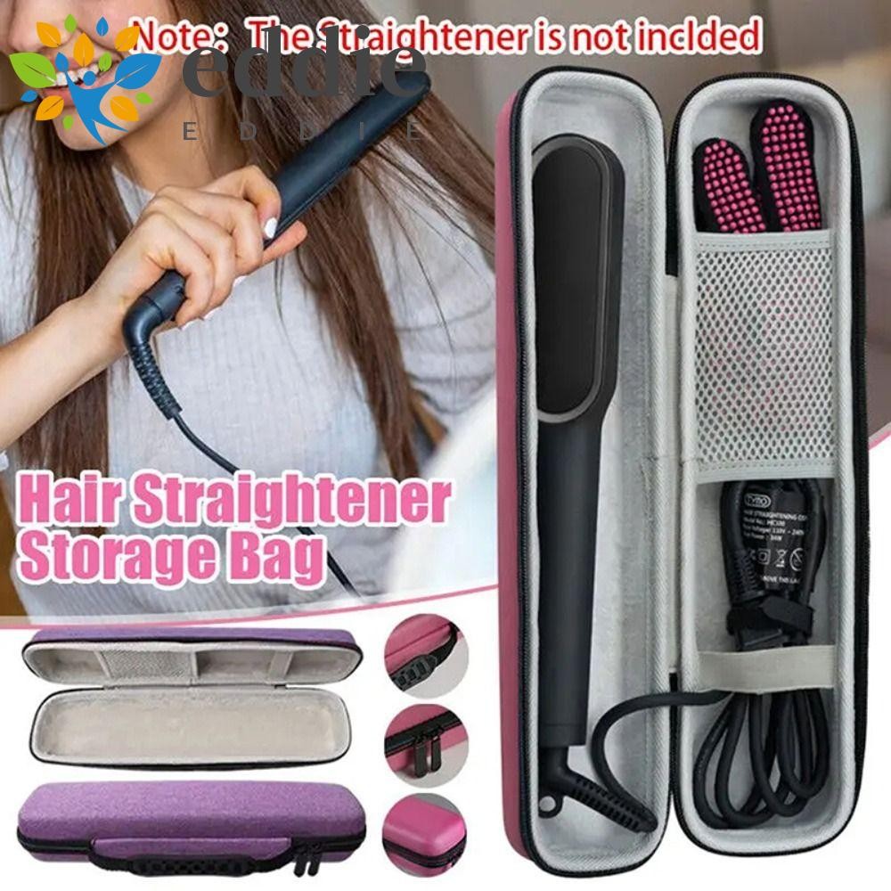 Edie กระเป๋าเก็บเครื่องหนีบผม,แบบพกพาซิปคู่ Curling Iron Carrying Case,กระเป๋า Hard Shell Hard Eva ป้องกันลูกกลิ้งผมกล่องเก็บกระเป๋าเดินทาง