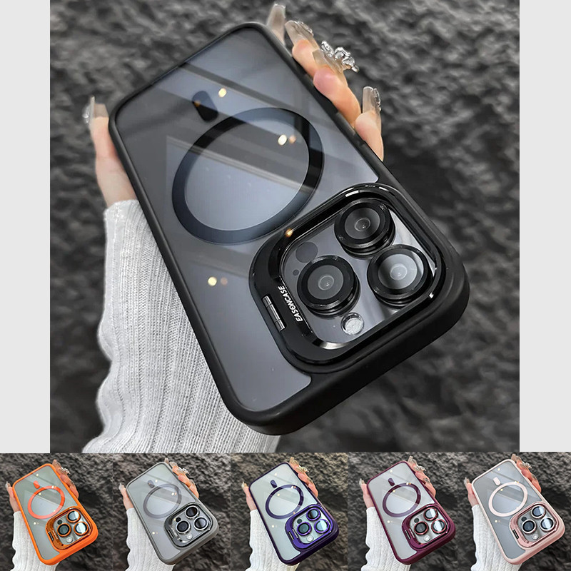 ต้นฉบับ เคส ไอโฟน 16 เคสไอโฟน13 เคสโทรศัพท์แม่เหล็กกันกระแทกสุดหรูสำหรับ16 15 14 13 12 11วงเล็บเลนส์กระจกฝาหลังป้องกัน