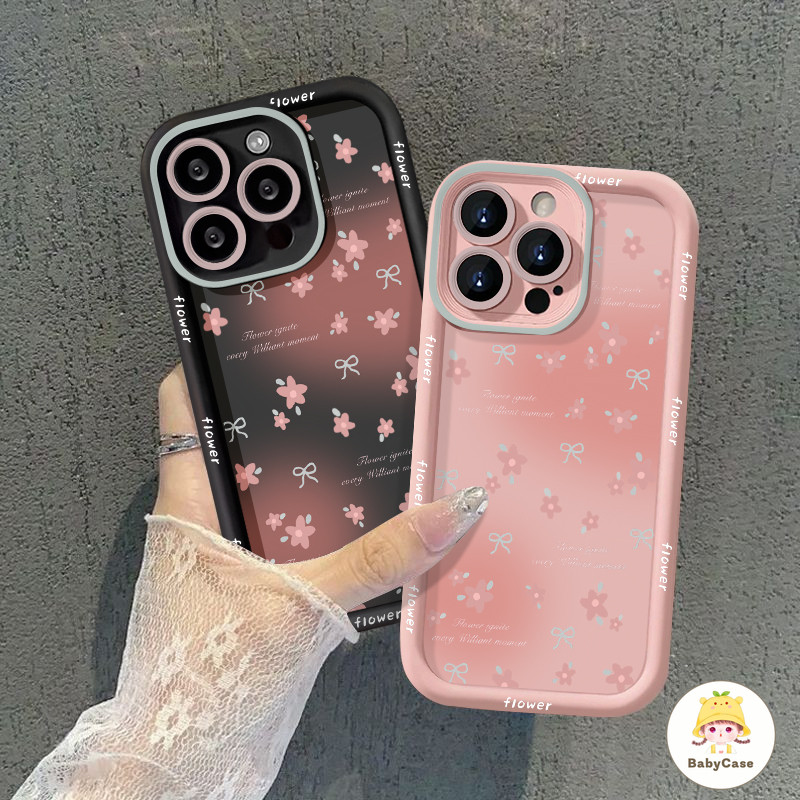 เคสไอโฟน 13 16 สำหรับ iPhone 11 15 13 16 12 14 Pro Max 7 8 16 15 6 6s 14 Plus XR X XS Max SE 2020 โรแมนติกหวานดอกไม้สด
