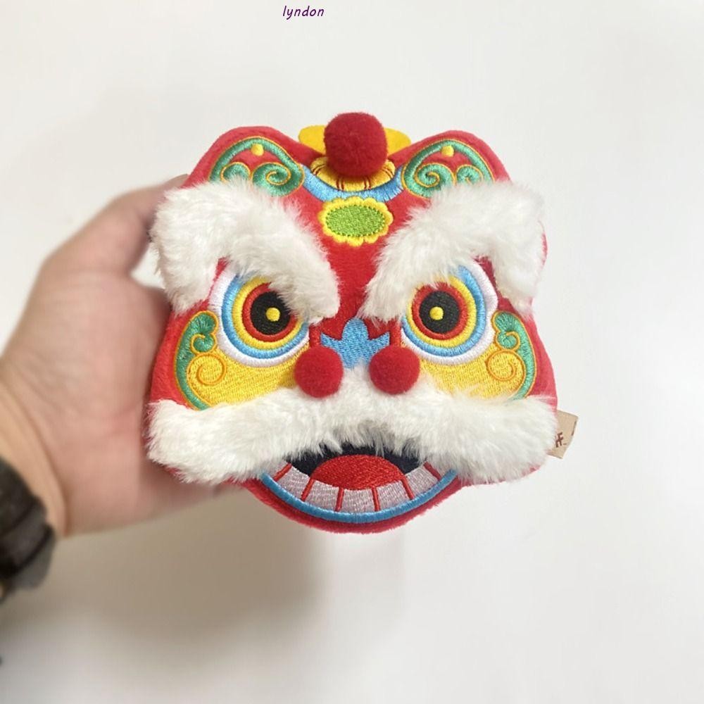 Lyndon Lion Dance Coin Pruse, Zipper Card Holder Chinese Dancing Lion Bag, Fashion Wallet Plush Protective Case Kids