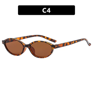 สินค้าพร้อมCOD (San9)Fashion Oval Small Frame Cats Eye แว่นกันแดดกรอบพลาสติกสุภาพสตรี