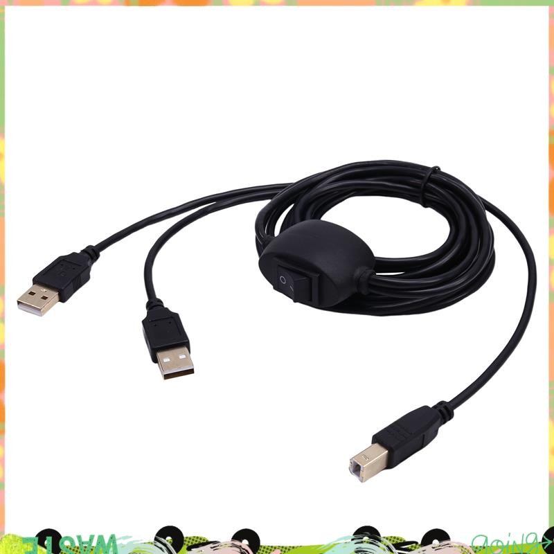สายเคเบิลเครื่องพิมพ์ Super 2 in 1 USB A ถึง B สายเคเบิลเครื่องพิมพ์ชายกับชายสําหรับเครื่องแยกเครื่องพิมพ์สําหรับคอมพิวเตอร์สองตัว