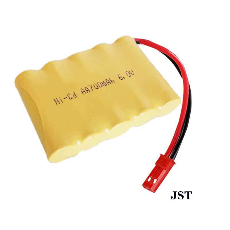 High Quality 100% New 6V Ni-CD AA 700mAh NiCD Rechargeable Battery With JST Plug For RC Toy Car Ship