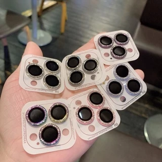 หรูหราแฟลชเพชรฝาครอบเลนส์กล้องสําหรับ For ไอโฟน 16 15 14 13 12 11 Pro Max 7 8 Plus MINI ตัวป้องกันเลนส์กล้อง ด้านหลัง