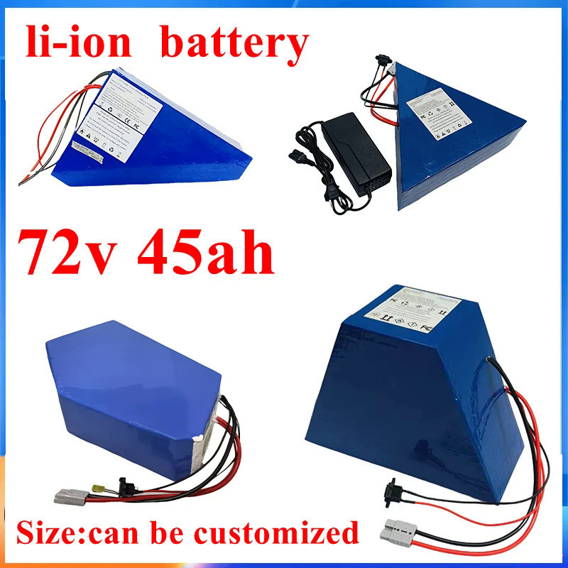 72v 45Ah lithium ion triangle battery BMS li ion 20S for 5000w 6000w Mountain Bike scooter Motorcycl
