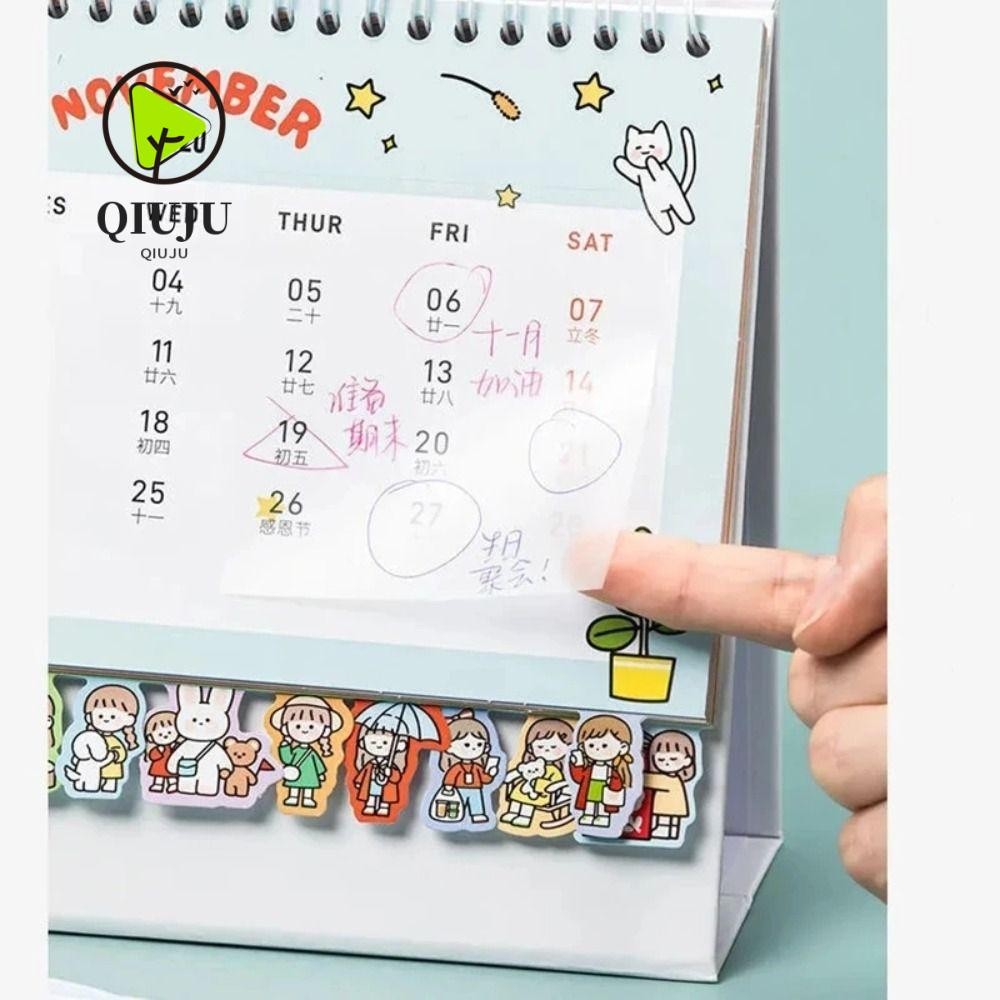 Qiuju กระดาษโน้ต แบบใส กันน้ํา ใช้ซ้ําได้ 50 แผ่น 50 แผ่น
