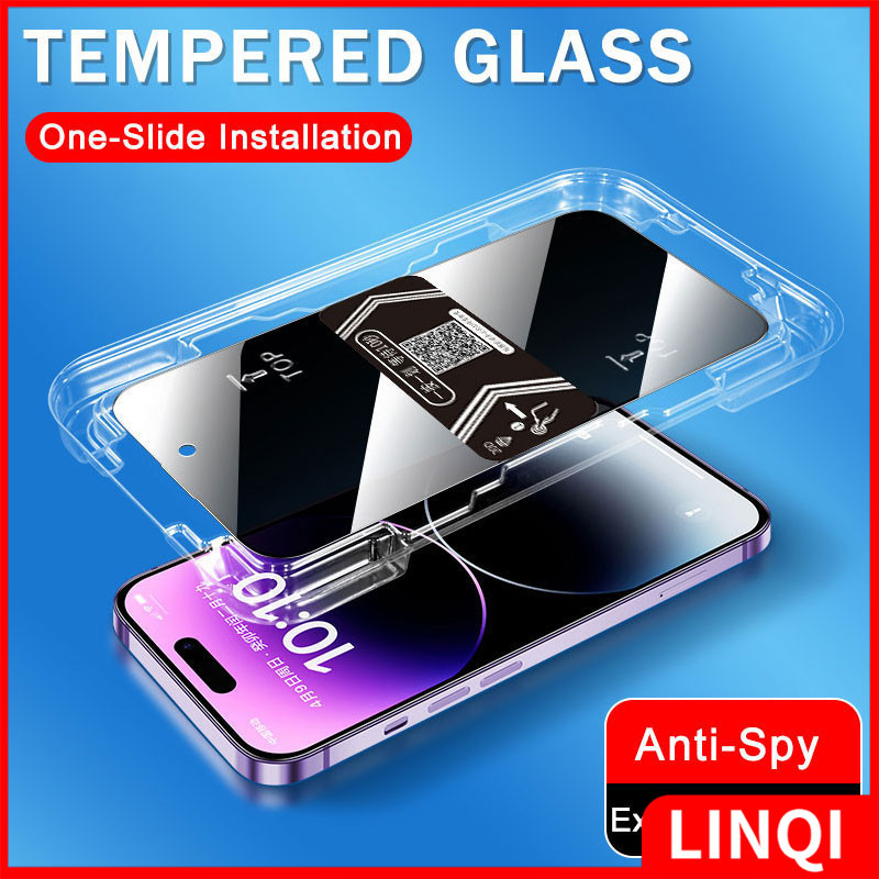 【 การติดตั ้ งอย ่ างรวดเร ็ ว 】 กระจกนิรภัยแบบเต ็ มฝาครอบสําหรับiPhone 16 15 14 13 12 11 Plus Pro Max ความเป ็ นส ่ วนตัวAnti Blue Full Cover Screen Protector HDกระจกนิรภัยฟิล ์ ม