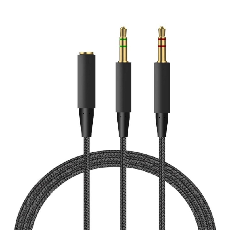 3.5 มม.Y-Splitter สายสําหรับ HyperX Cloud II Alpha Mix Flight Core Revolver S ชุดหูฟังสําหรับเล่นเกมเสียงเปลี่ยนสายไฟ