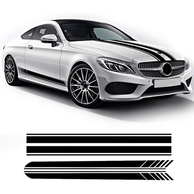 适用于奔驰C级 W205 C63 C43 C205 A205 S205 侧裙车头车贴贴纸