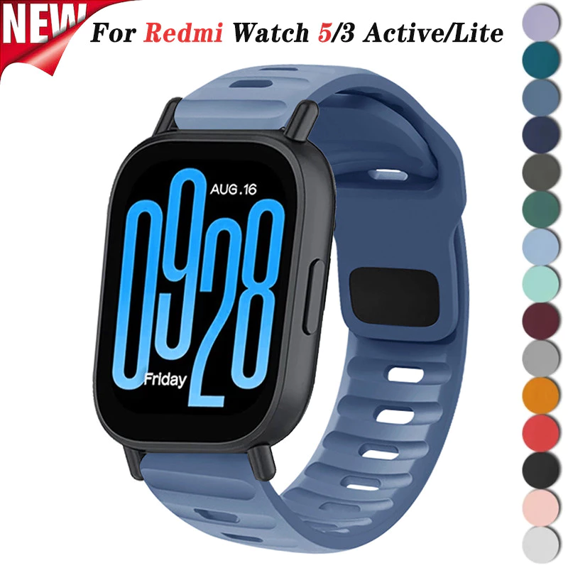 สายซิลิโคนสําหรับ Redmi Watch 5Active 3 Active Sport สายรัดข้อมือสร้อยข้อมือสําหรับ Redmi Watch 5Lite 3 Lite เข็มขัดเปลี่ยนสายนาฬิกา