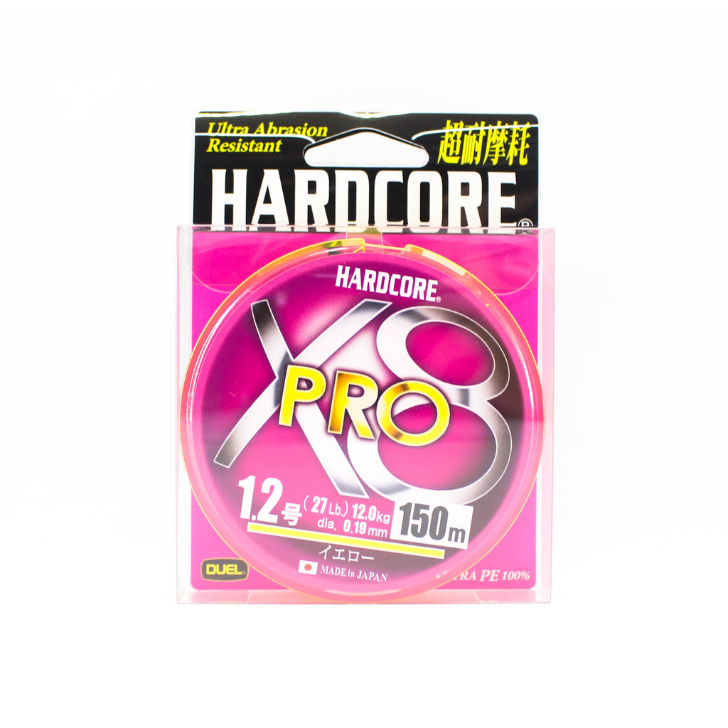 Yo Zuri Duel P.E Line Hardcore X8 Pro 150m P.E 1.2 12.0Kg สีเหลือง H3881-Y