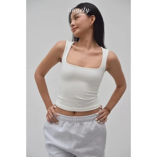 [สีใหม่] Augety Studio HARPER Tanktop Square Collar Slim Waist คุณภาพสูงผ้ายืดหยุ่น Tanktop