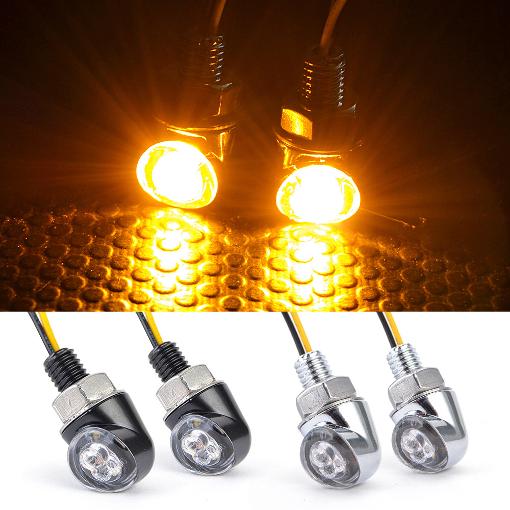 12V Retro Blinker LED Amber Light Blinker ไฟเลี้ยว Emark Indicatator สําหรับ K-TM Yamaha Honda Suzuki Kawasaki Cafe Racer
