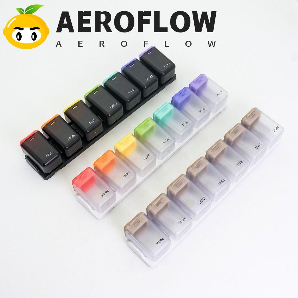 AEROFLOW กล่องยารายวัน, ที่เก็บยา 7 วันป้องกันความชื้น 1 ครั้ง, กล่องเก็บยาแม่เหล็กกันน้ําแบบถอดได้อเนกประสงค์น้ํามันปลา