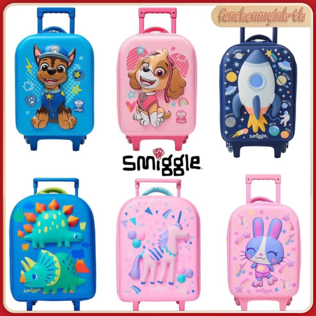 Smiggle Paw Patrol Junior กระเป๋าล้อลาก แบบแข็ง สําหรับติดรถเข็นเด็ก