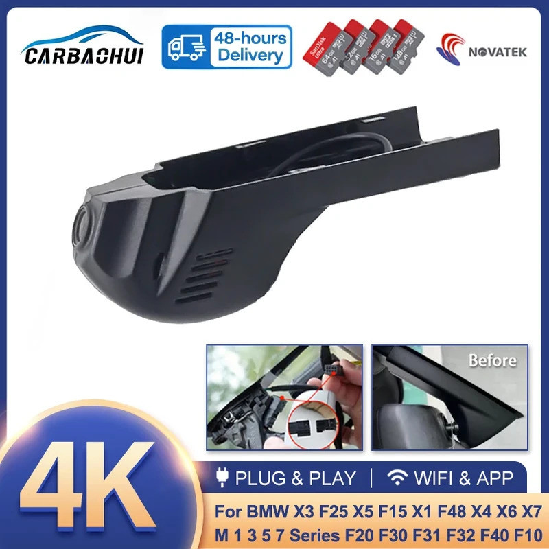 กล้องติดรถยนต์ DVR 4K 2160P ใหม่ สำหรับ BMW X3 F25 X5 F15 X1 F48 X4 X6 X7 M 1 3 5 7 Series F20 F30 F