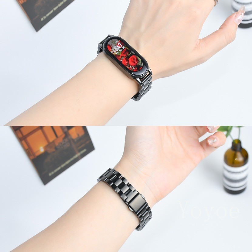 สายโลหะหรูหราสําหรับ เสี่ยวหมี่ ไมล์ วงดนตรี 10 9 8 7 6 5 4 3 สายรัดข้อมือสร้อยข้อมือสแตนเลสสายนาฬิกา