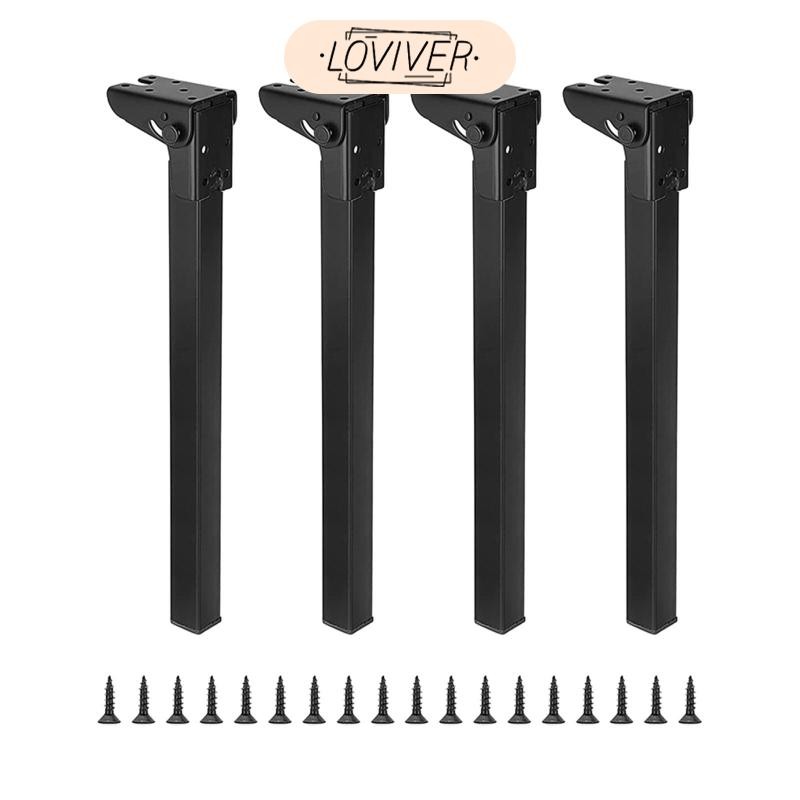 LOVIVER 4ชิ้นขาโต๊ะพับขาโต๊ะอเนกประสงค์แบบพกพาสําหรับโต๊ะคอมพิวเตอร์โต๊ะปลายกาแฟโต๊ะแล็ปท็อปสํานักงาน