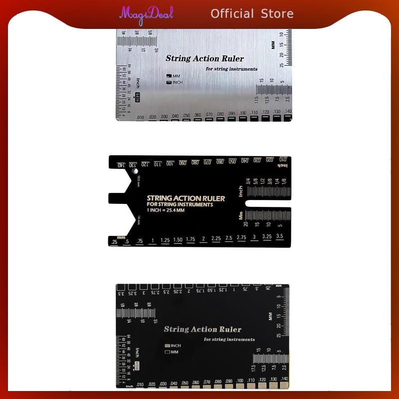 [MAGIDEAL] สแตนเลส String Action ไม้บรรทัดขนาดกะทัดรัด Luthier เครื่องมือสําหรับ Banjo Bass Setup กีตาร์ไฟฟ้า String Instruments Mandolin