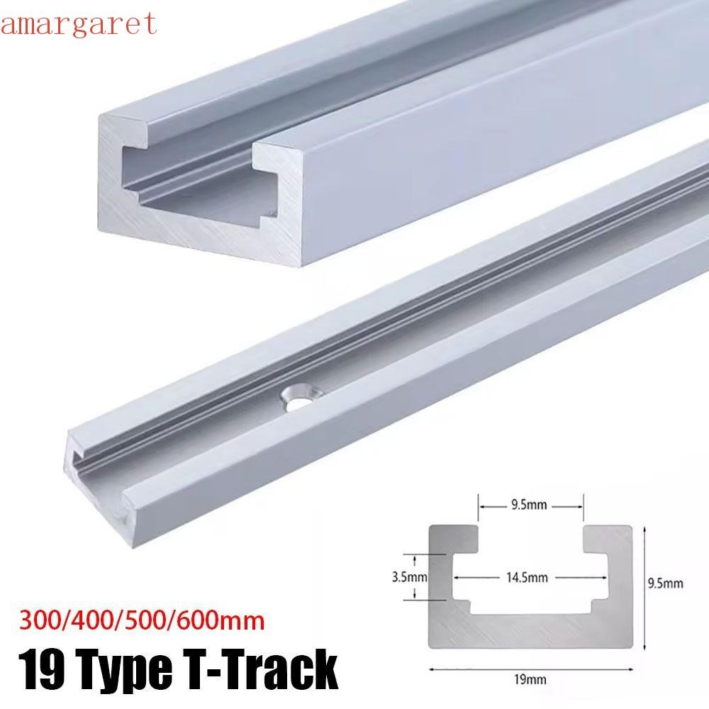 AMARGARET 1 ชิ้น T-Track,อลูมิเนียม T Slider Fixture Slot สไลด์ T-Slot Track,สไลด์รางไกด์ 300-600 มม