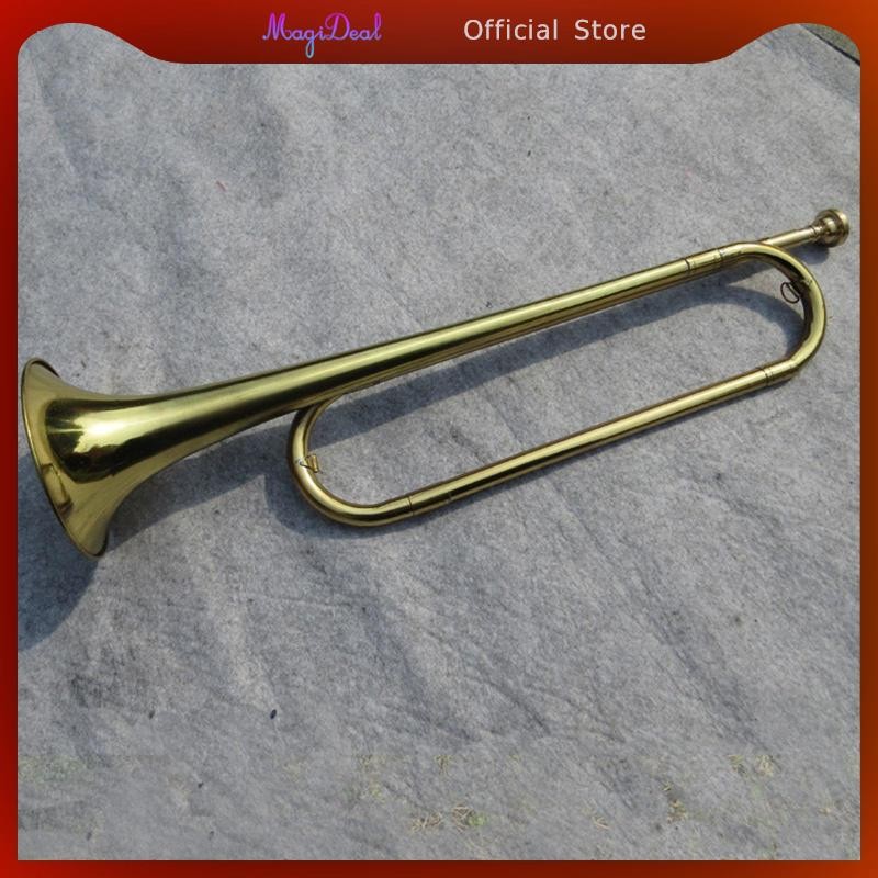 [MAGIDEAL] C Flat Bugle ทองเหลือง Bugle ทรัมเป็ตมืออาชีพ Marching Bugle ทรัมเป็ตสีทองสําหรับ Cavalry