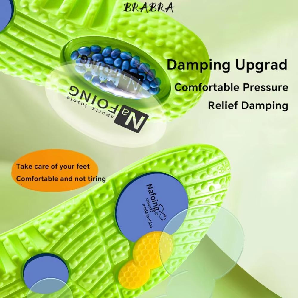 BRB รองเท้าผ้าใบ Insoles, 4D Soft PU Orthopedic Insoles, Shock Absorption Anti-pain ความยืดหยุ่นสูง 