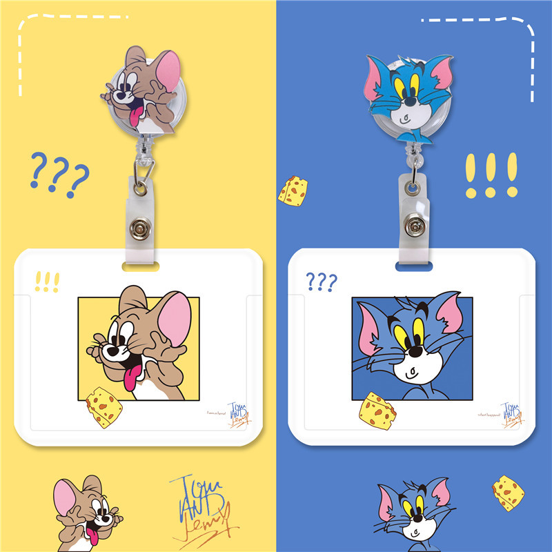 แนวนอนทอมและเจอร์รี่ผู้ถือบัตรนักเรียนบัตรประจําตัวบัตรทํางานผู้ถือบัตรรถบัสเชือกเส้นเล็กปกอะนิเมะบัตรชื่อแท็กบัตรขนส่งสาธารณะกร