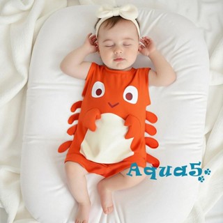 AQQ-ชุดจั๊มสูทเด็กแขนกุดลูกเรือคอกุ้งก้ามกรามฤดูร้อน Romper …