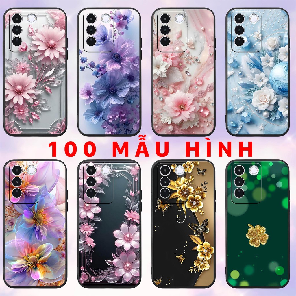 เคส Vivo v27 5g - s16 - s16 pro - พิมพ์ลายดอกไม้ ใบไม้ โคลเวอร์สี่แฉก ดอกกุหลาบ พลาสติก tpu กันรอยกล
