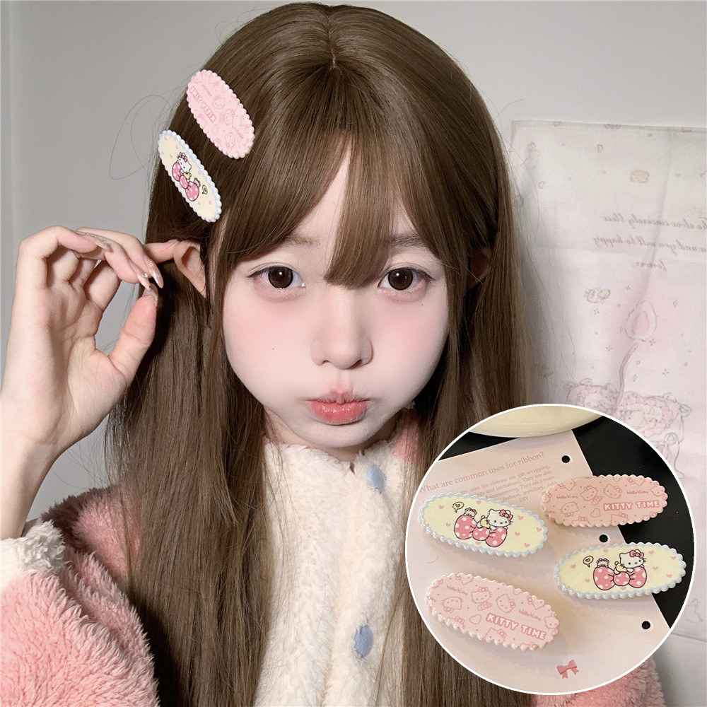 1/2/4ชิ้นสีชมพูหยักกิ๊บสาวหัวใจแมว ใบเรียกเก็บเงินเป็ด คลิปรูปไข่อเนกประสงค์เรีย