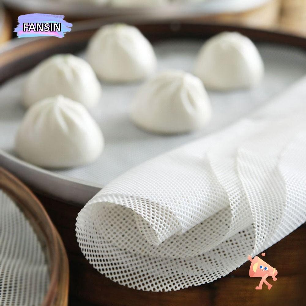 FANSIN แผ่นรองตาข่ายนึ่งทรงกลม, แผ่นขจัดน้ําซิลิโคนแบบหนาแบบใช้ซ้ําได้, อุปกรณ์อบขนมในครัวแบบไม่ติดอาหารเครื่องเป่าผลไม้เสื่อ