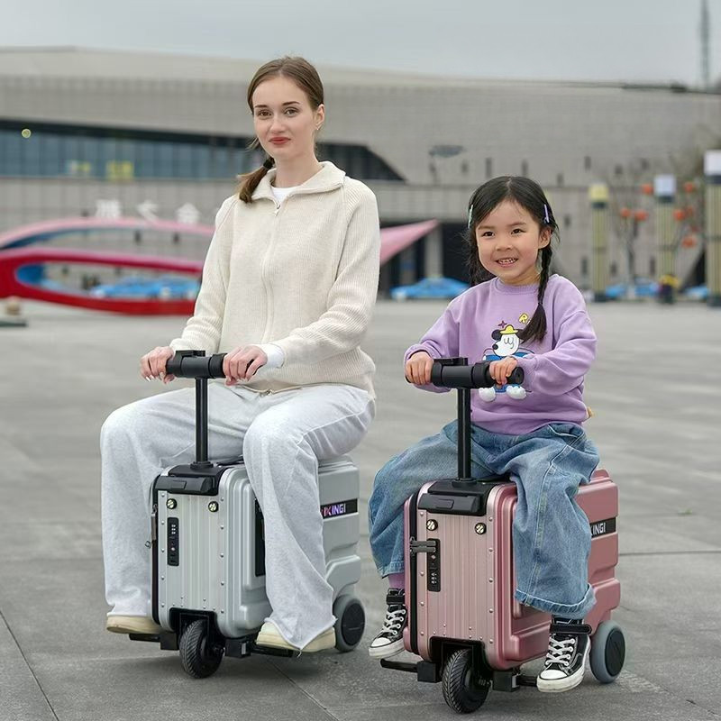 Electric Suitcase Ride-On Scooter Folding Travel Trolley Case for Men and Women