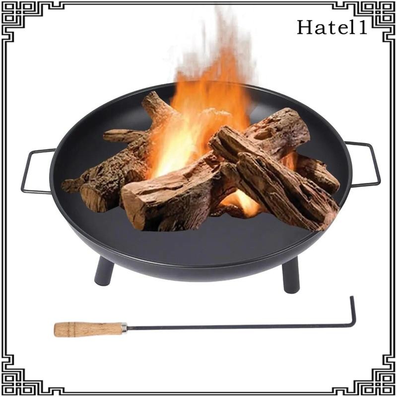 Hatel Firepit Campfire Rack พร้อม Poker สําหรับเผาไม้ เหมาะสําหรับ Patio เดินป่า Garden Travel Picnic