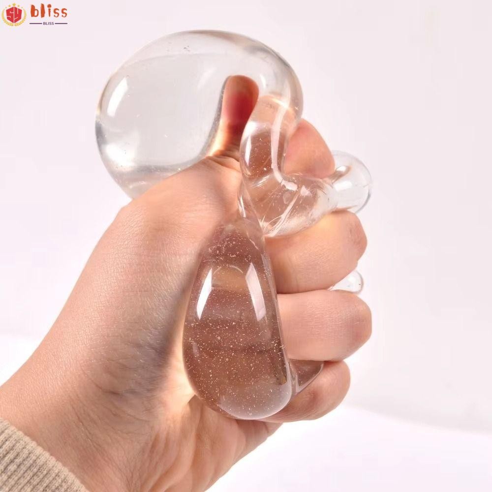 BLLISS ของเล่นคลายเครียด, Squishy ลูกบอลบีบโปร่งใส, TPR Spring Back Extract Fidget Toys