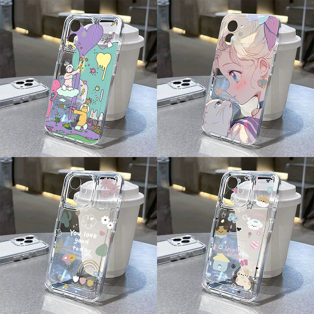 สาวสวย เคสใส for Samsung A35 กรณี A13 A71 A05S A06 A14 A15 A16 A22 A23 A24 A25 A26 A33 A34 A36 A53 A54 A55 A56 5G