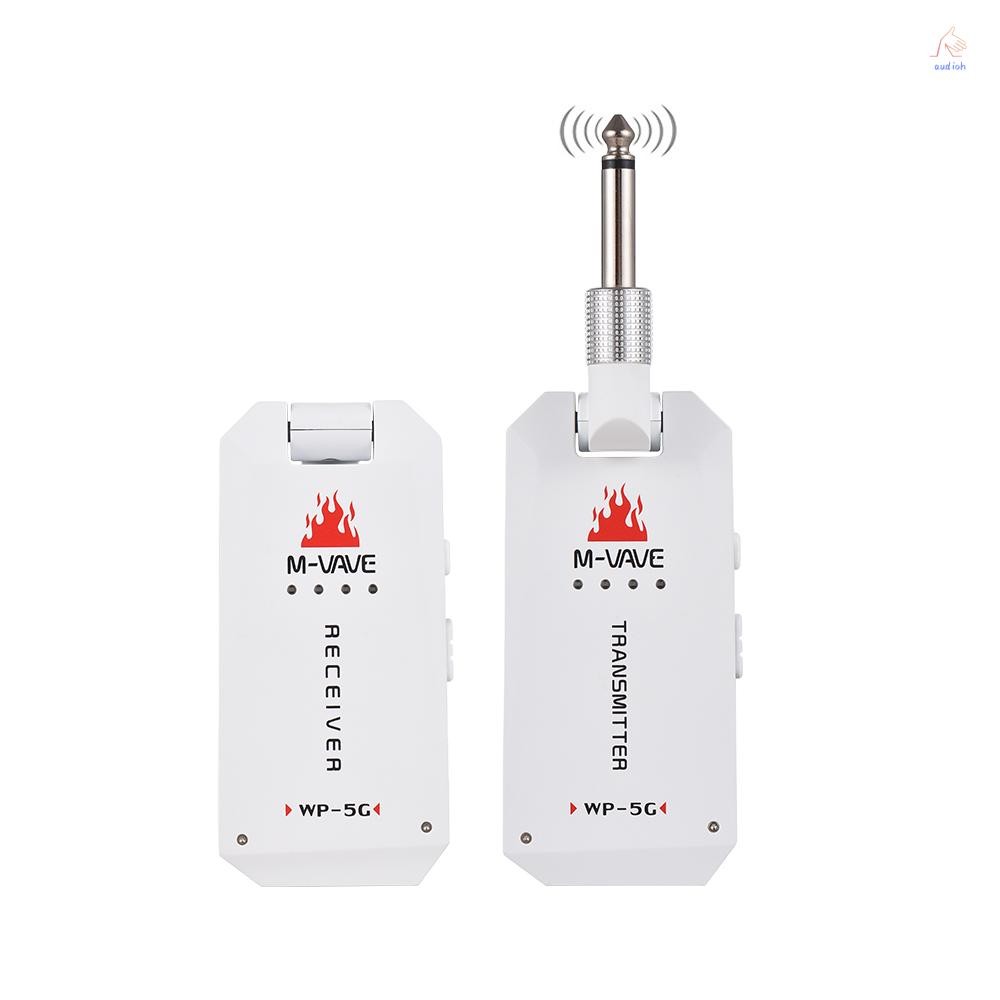M-VAVE 5.8G ระบบกีตาร์ไร้สายชาร์จเครื่องส่งสัญญาณกีตาร์ชุด UHF สําหรับกีตาร์ไฟฟ้าเบสไฟฟ้าเครื่องมือล