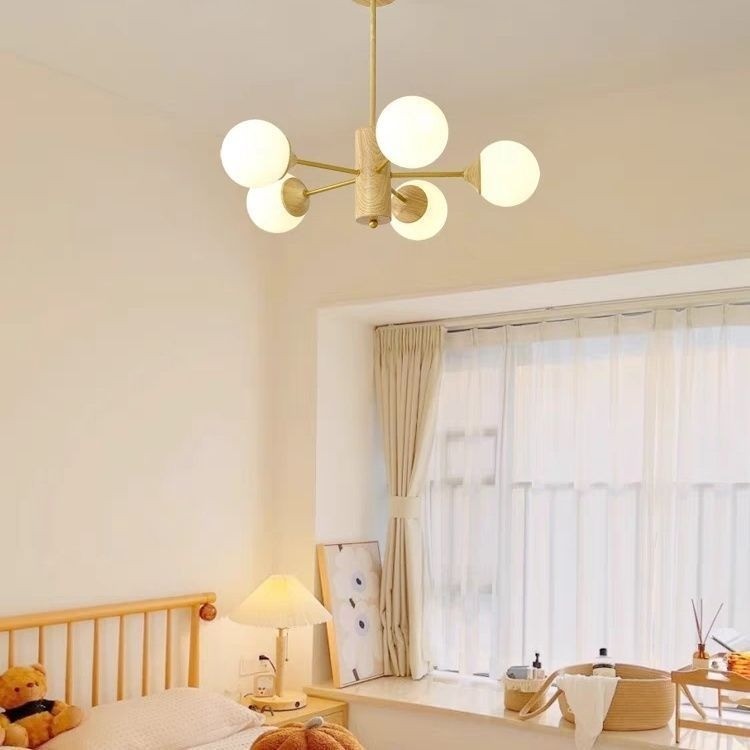 โคมระย้าสไตล์ครีมฝรั่งเศส, โคมไฟในห้องนั่งเล่น, droplight บันทึกเรียบง่ายทันสมัย, ห้องนอนห้องรับประทานอาหารห้องนอนสร้างสรรค์ - รูปที่ 4