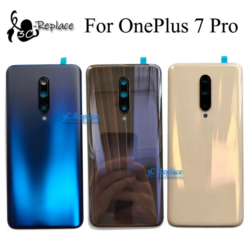 6.7 นิ้วสําหรับ OnePlus 7 Pro 1+7 Pro 1+ 7Pro GM1910 GM1911 GM1913 ฝาหลังแบตเตอรี่ประตูกรณีกระจกด้าน